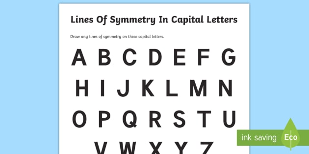 Lines Of Symmetry In Capital Letters Worksheet