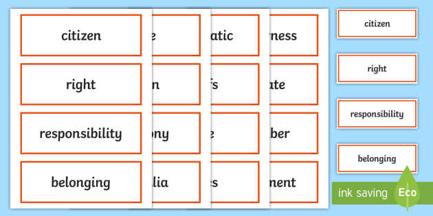 Australian Citizenship Day Vocabulary Word Cards