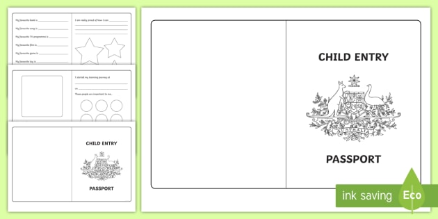 blank passport template children