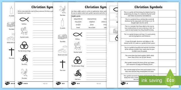 symbols of the eucharist worksheets christianity primary