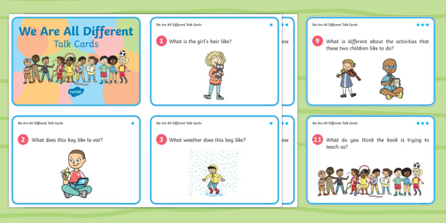 * NEW * We Are All Different Differentiated Talk Cards - Twinkl