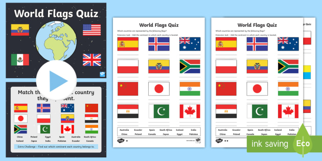 World Flags Quiz Pack - Geography, Flags, World, Earth