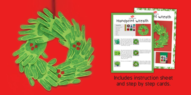 Handprint Wreath Craft Instructions (teacher made)