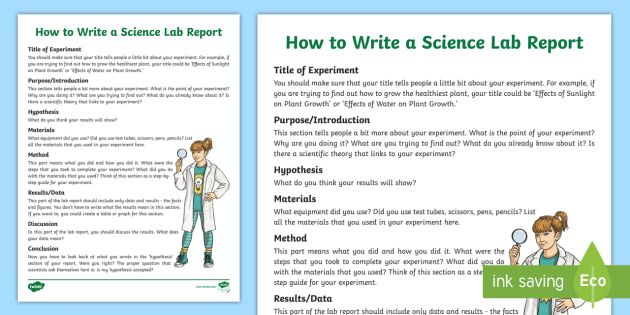 how to write scientific lab report