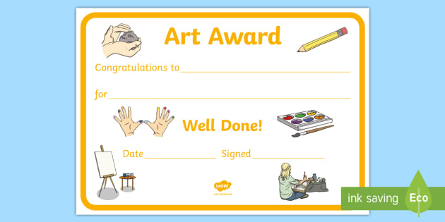 Art Award Certificate Template