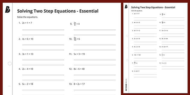 Modeling Two Step Equations Worksheet Pdf Tessshebaylo