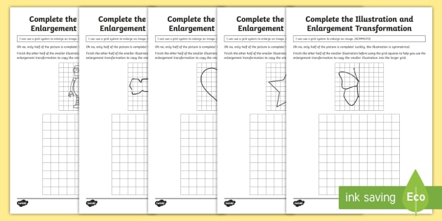 Complete the Illustration and Enlargement Transformation Worksheet /