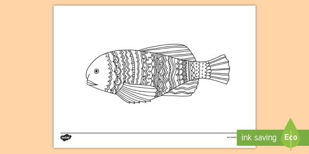 Blobfish Coloring Page - Clipart Graphic of a Cartoon Black and White