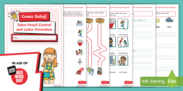 Comic Relief: Jokes Pencil Control &amp; Letter Formation Activity Booklet [Ages 5 - 7]