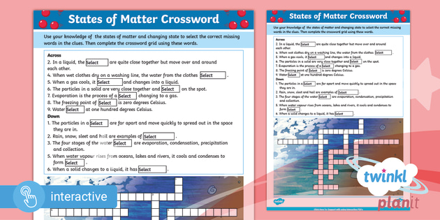 Interactive Pdf Home Learning Science Year 4 States Of Matter