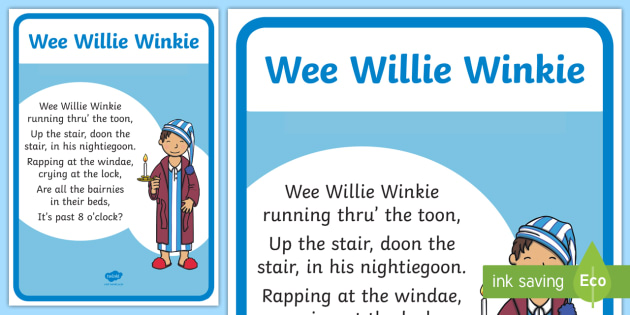 Wee Willie Winkie Nursery Rhyme Poster Teacher Made