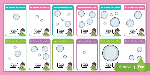 Popping Bubbles One Less Within 5 Cards Teacher Made Popping Bubbles One Less Within 5 Cards Teacher Made
