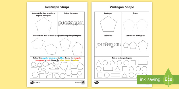 Higher Ability Pentagon Shape Worksheet Teacher Made