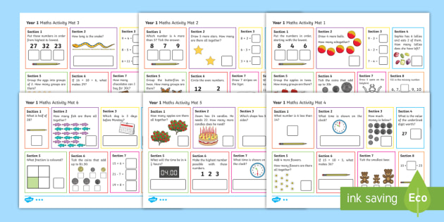 year 1 maths australia activity mats primary resources