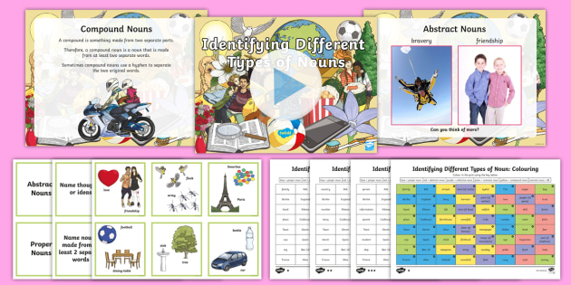 ks2 types of nouns identifying different forms lesson pack