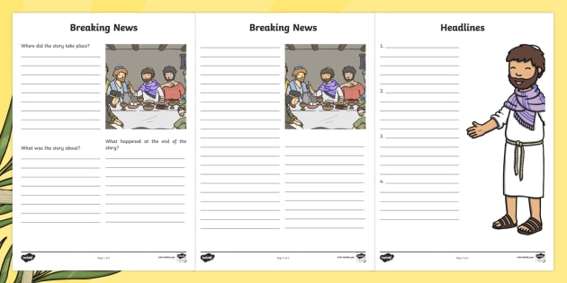 Easter Story Breaking News Writing Frames Teacher Made