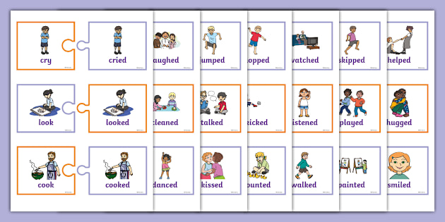 Editable Past Tense Verb Jigsaws | KS1 Grammar Game