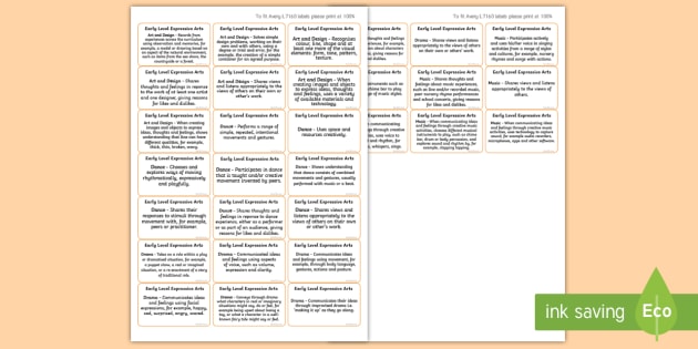 Cfe Early Level Expressive Arts Benchmarks Assessment Stickers