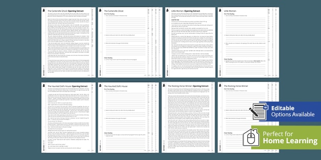 fiction openings ks3 language analysis activity pack
