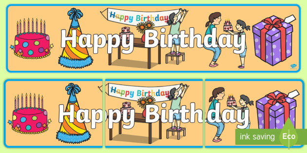 Birthday Banner Birthday Display Banner Role Play Bulletin Board