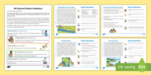 KS1 60-Second Reads: Places Activity Pack (teacher made)