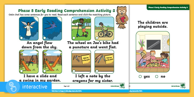 interactive pdf phase 5 early reading comprehension activity 8