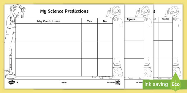 science predictions differentiated worksheet worksheets