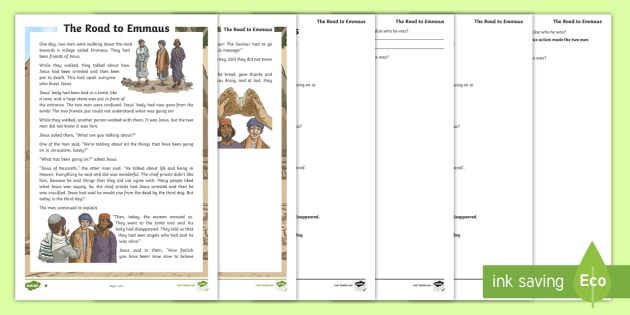 KS2 The Road to Emmaus Differentiated Reading Comprehension Activity