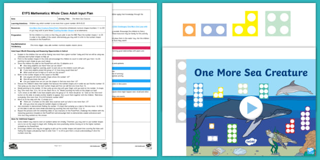 EYFS Maths: Under The Sea Nursery Whole Class Adult Input Plan and Resource