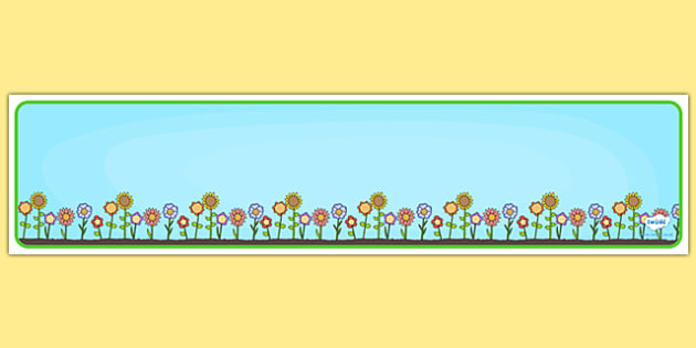 Editable Banner Flower Border Teacher Made
