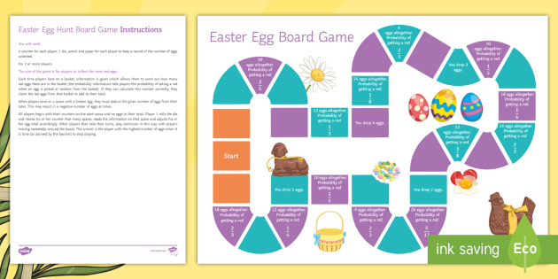 Easter Egg Hunt Probability Board Game - Beyond Maths