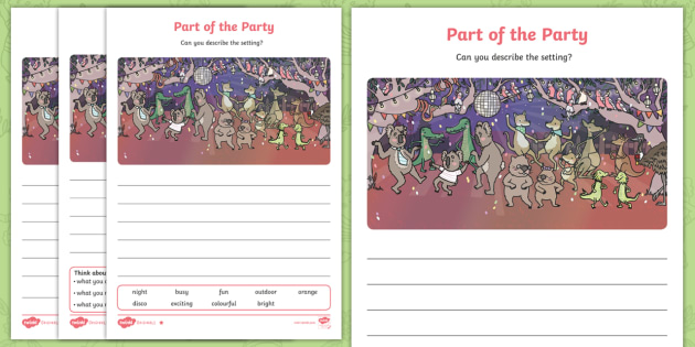 Part of the Party Setting Description Differentiated Worksheets