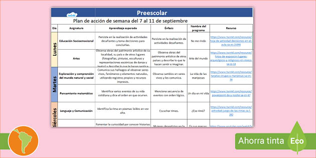 Planeación: Remedial Preescolar - 3era Semana