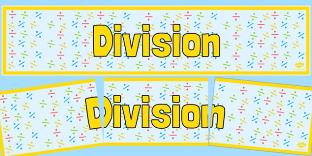 Division Display Banner Teacher Made