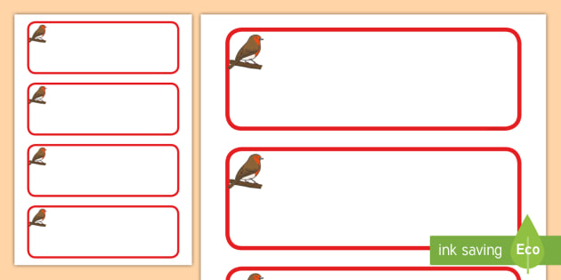 FREE! - Robin Themed Editable Drawer-Peg-Name Labels (Blank)