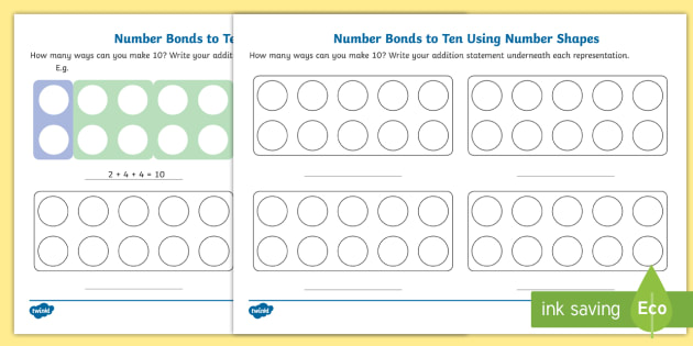 SEN,EYFS,KS1 Teaching Resource addition Number Bonds to 10 activity counting 
