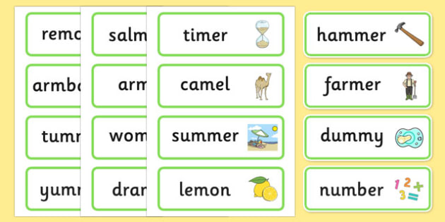 Medial M Word Cards Teaching Resource Twinkl