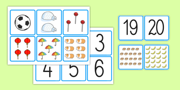 1-20-Karty Dopasuj do siebie Liczby i obrazki