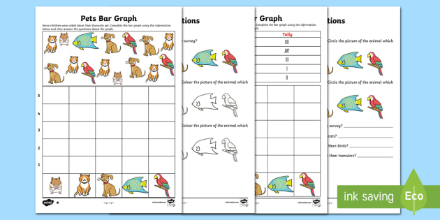 Bar Graphs With Pets Differentiated Worksheet / Worksheets - bar graphs