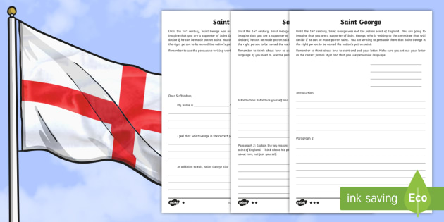 KS2 St. George's Day Persuasive Letter Differentiated ...