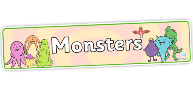Free Monsters Display Banner Teacher Made