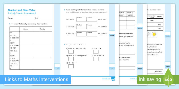 👉 Year 6 Number and Place Value End-of-Strand Assessment