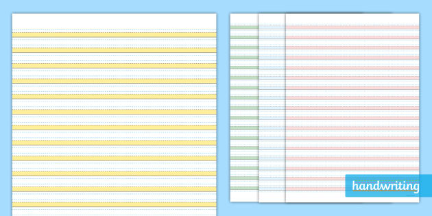 Twinkl Handwriting Highlighted Paper Worksheets