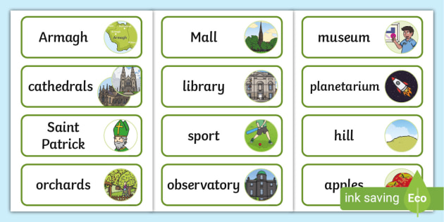 Armagh City Word Cards (teacher made)