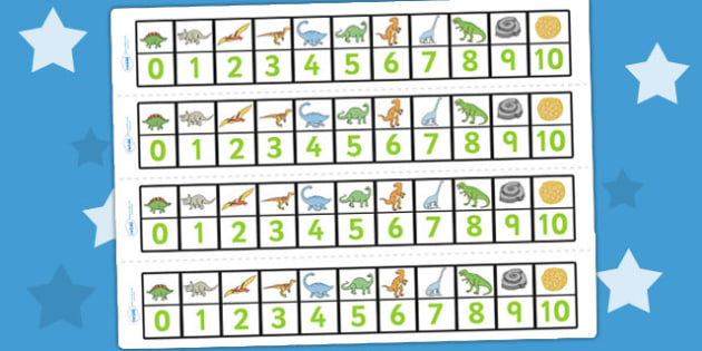 dinosaurs number track 1 10 teacher made