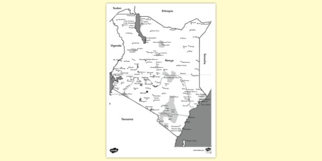 FREE! - Map of Kenya Colouring Sheet (teacher made)