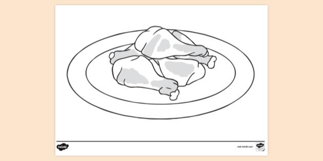 FREE! - Chicken Legs (Pollo) Colouring Sheet (teacher made)
