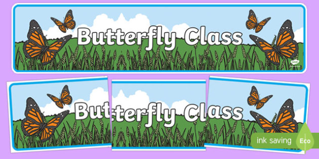 Free Butterfly Themed Classroom Display Banner