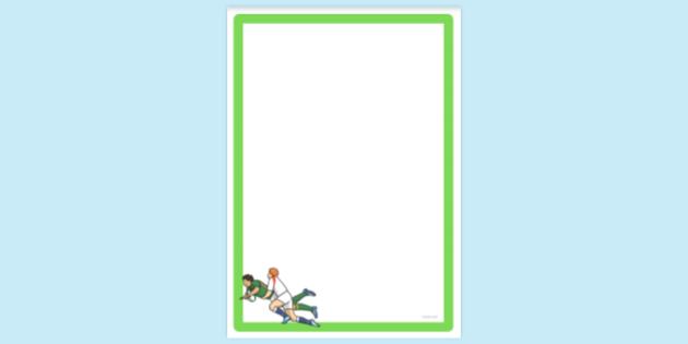 FREE! - Simple Blank Rugby Page Border | Page Borders | Twinkl