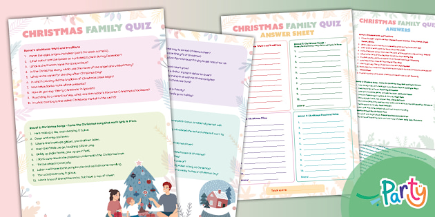 Christmas Family Quiz Printable | Twinkl Party - Twinkl christmas-family-quiz-printable-twinkl-party-twinkl